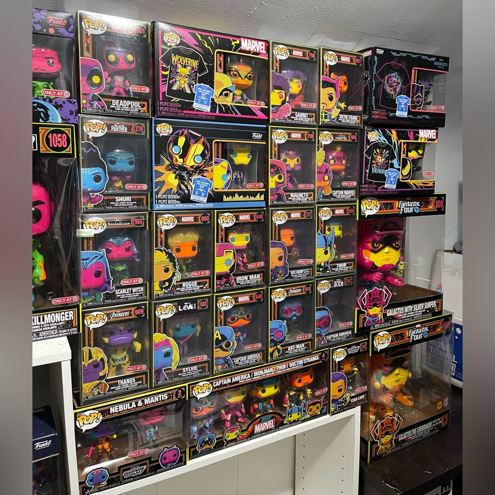 Marvel Blacklight Funko pop collection